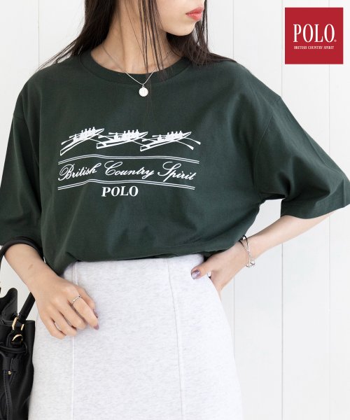 POLO BCS(ポロ　ビーシーエス)/◎SETUP7別注商品◎【POLO BCS / ポロ ビーシーエス】Boat oversize print Tee プリントTシャツ ユニセックス 半袖/グリーン