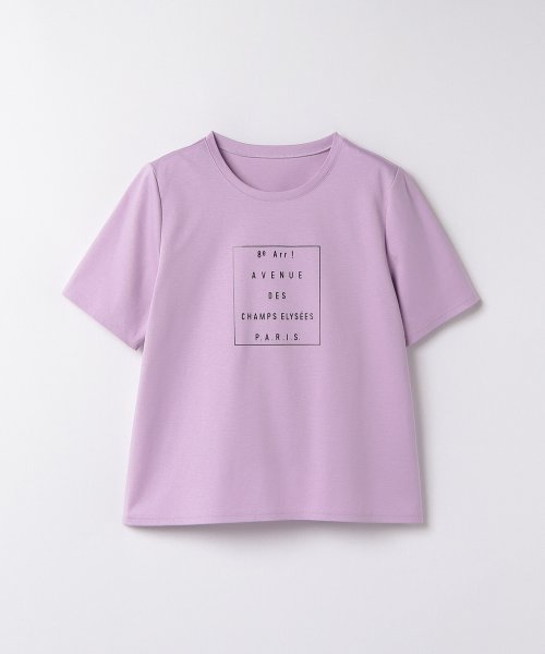 CARA　O　CRUZ(キャラ・オ・クルス)/【接触冷感 洗える】ロゴTシャツ/パープル系