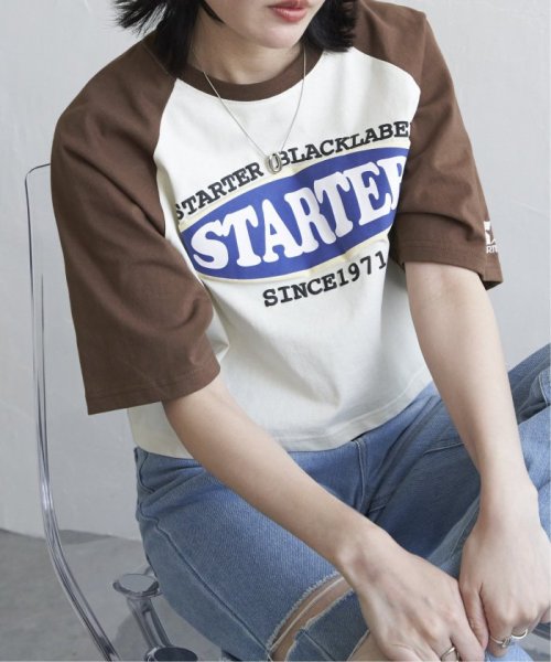 VENCE　EXCHANGE(ヴァンス　エクスチェンジ)/STARTER BLACK LABEL スターターブラックレーベル ショートラグランTシャツ/ベージュ