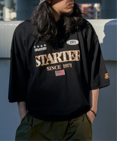 VENCE　EXCHANGE(ヴァンス　エクスチェンジ)/STARTER BLACK LABEL スターターブラックレーベル ハーフジップTシャツ/ブラック