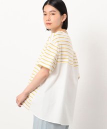 ONIGIRI(おにぎり)/ボーダー　バックフレアＴシャツ/イエロー