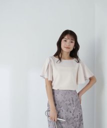 NATURAL BEAUTY BASIC/バイカラーフレアスリーブブラウス/506032126