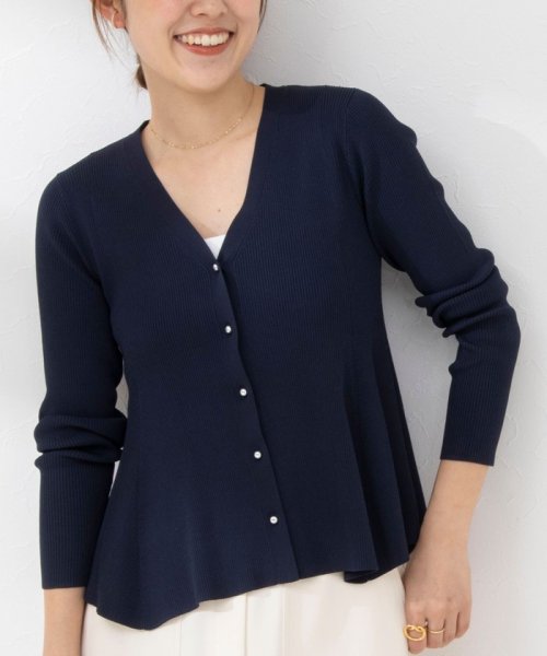 《手洗い可能》リブフレアVネックカーディガン 人気・おすすめ｜使いやすい・旅行におすすめ 品質保証 全国発送 日本国内発送・最短翌日お届け