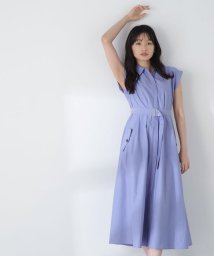 NATURAL BEAUTY BASIC/ベルテッドフレンチシャツワンピース/506034359