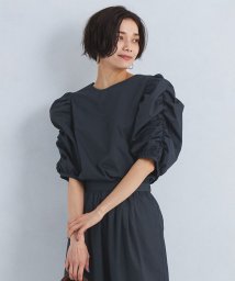 green label relaxing(グリーンレーベルリラクシング)/【WEB限定】シャーリング スリーブ ブラウス －ウォッシャブル・撥水・UVカット－/NAVY