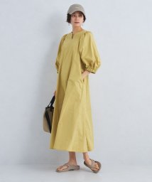 green label relaxing(グリーンレーベルリラクシング)/【WEB限定】ボリューム スリーブ ワンピース －ウォッシャブル・撥水・UVカット－/YELLOW