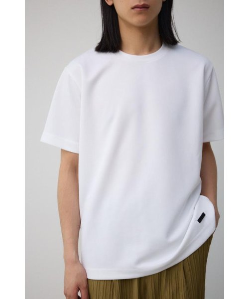 AZUL by moussy(アズールバイマウジー)/ポンチクルーネックTシャツ/WHT