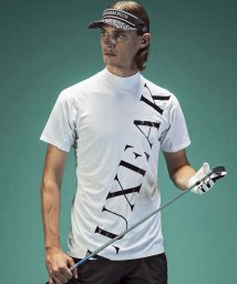 LUXEAKMPLUS/LUXEAKMPLUS(リュクスエイケイエムプラス)ゴルフ ロゴデザイン半袖モックネックTシャツ/506039212