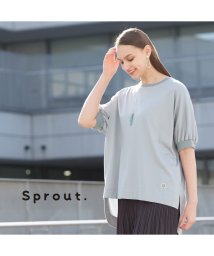 Liliane Burty(リリアンビューティ)/【Sprout.】リブ使い　プルオーバーコットンTシャツ［同素材アイテム有］/ブルー