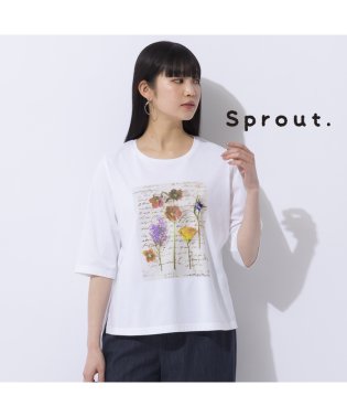 Liliane Burty/【Sprout.】フラワープリント　コットンTシャツ［同素材アイテム有］/506039348