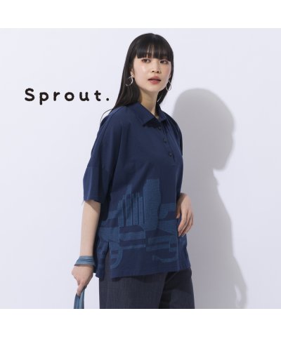 【Sprout.】カットジャカード　ポロシャツ