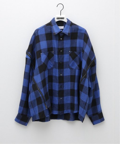 PULP(パルプ)/【FACETASM / ファセッタズム】BUFFALO CHECK ZIP SHIRT/ブルーA