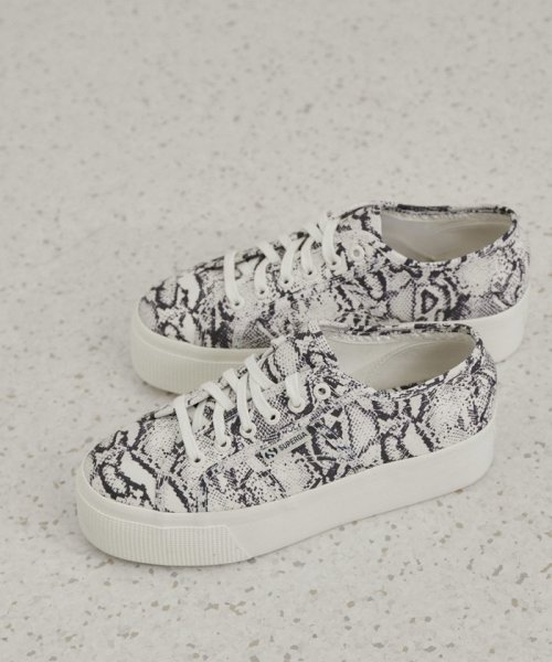 ADAM ET ROPE'(アダム　エ　ロペ)/【SUPERGA ADAM ET ROPE' Exclusive】PRINT プラットフォーム スニーカー/ブラック（01）