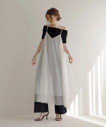 MIELI INVARIANT(ミエリ インヴァリアント)/Mesh Sheer Layer Dress/ホワイト