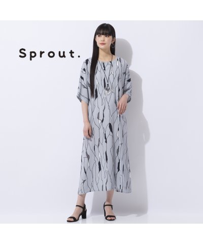 【Sprout.】幾何プリント　プルオーバーワンピース