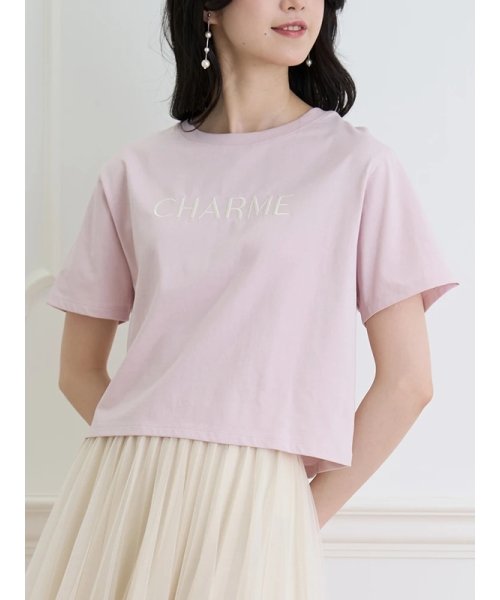 Ludic Park(ルディックパーク)/【接触冷感】CHARME刺繍Tシャツ/ピンク