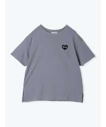 Ludic Park(ルディックパーク)/【接触冷感】ハートワッペン刺繍Tシャツ/サックス