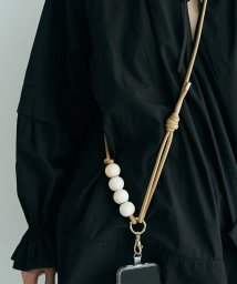 marjour(マージュール)/WOOD BALL SHOULDER STRAP/ベージュ