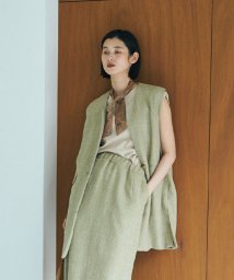 marjour(マージュール)/KASURI TWEED GILET/グリーン