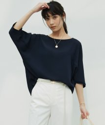 NIJYUSANKU（SMALL SIZE）(23区（小さいサイズ）)/【洗える】ストレッチジョーゼット フォルム カットソー/ネイビー系