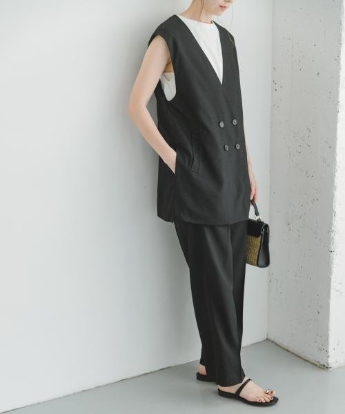 ITEMS URBANRESEARCH(アイテムズ アーバンリサーチ（レディース）)/ジレ×パンツセット/BLK