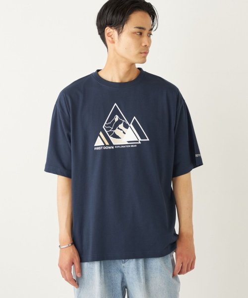 SHIPS Colors  MEN(シップスカラーズ　メン)/【SHIPS Colors別注】FIRST DOWN:プリント TEE/ネイビー