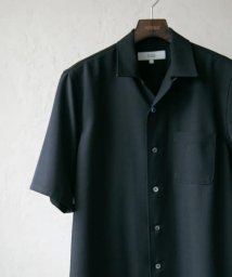 URBAN RESEARCH ROSSO(URBAN　RESEARCH　ROSSO（MEN）)/【予約】『セットアップ対応』パナマ風オープンカラー半袖シャツ/BLACK