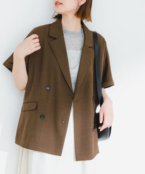 URBAN RESEARCH ROSSO(URBAN　RESEARCH　ROSSO)/F by ROSSO　ウォッシャブルサマージャケット/BROWN