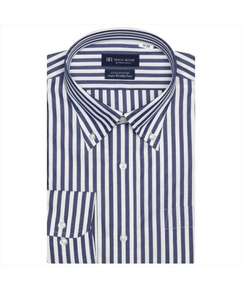 TOKYO SHIRTS(TOKYO SHIRTS)/【超形態安定・大きいサイズ】 ボタンダウンカラー 綿100% 長袖 ワイシャツ/ブルー
