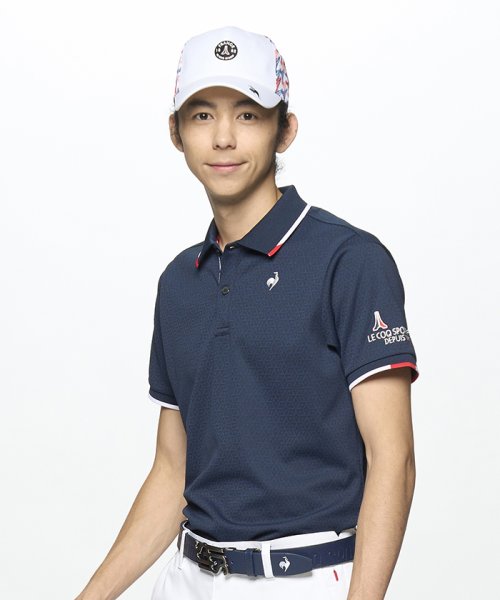 le coq sportif GOLF (ルコックスポルティフ（ゴルフ）)/【ストレッチフォーサー】ベーシックデザイン半袖ポロシャツ/ネイビー