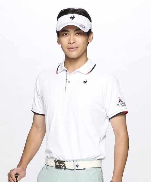 le coq sportif GOLF (ルコックスポルティフ（ゴルフ）)/【ストレッチフォーサー】ベーシックデザイン半袖ポロシャツ/ホワイト