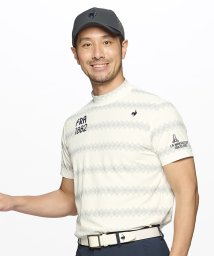 le coq sportif GOLF (ルコックスポルティフ（ゴルフ）)/【ストレッチフォーサー】ボーダー柄モックネックシャツ/ホワイト