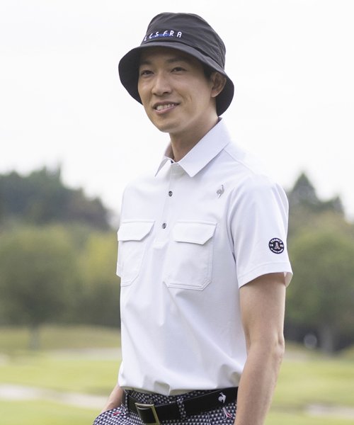 le coq sportif GOLF (ルコックスポルティフ（ゴルフ）)/ドビー半袖シャツ/ホワイト