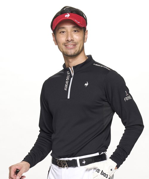 le coq sportif GOLF (ルコックスポルティフ（ゴルフ）)/ハーフジップ長袖シャツ/ブラック