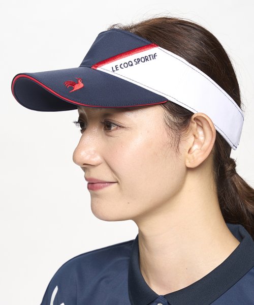 le coq sportif GOLF (ルコックスポルティフ（ゴルフ）)/シーズンモチーフ切り替えサンバイザー（池田エライザ着用）/ネイビー