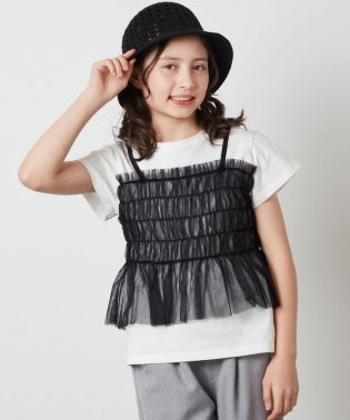 a.v.v(KID'S)/[140－150]チュールキャミドッキングＴシャツ/505890328