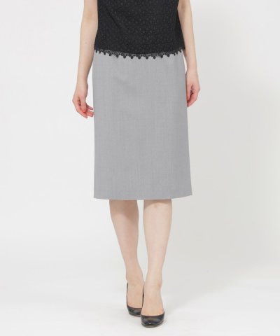 【防しわ性/ウォッシャブル】ファインウールストレッチ　スカート