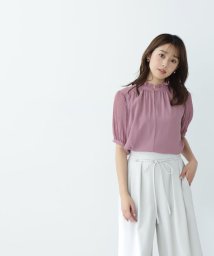 NATURAL BEAUTY BASIC(ナチュラルビューティーベーシック)/楊柳スキッパーブラウス/フィグピンク