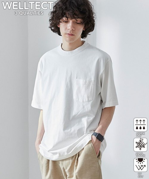 coen(coen)/【WELLTECT】ベーシックポケットTシャツ（WEB限定カラー）/WHITE