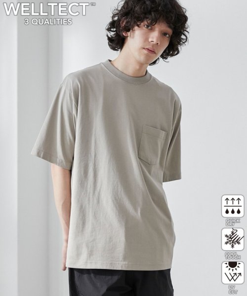 coen(coen)/【WELLTECT】ベーシックポケットTシャツ（WEB限定カラー）/LT.GRAY