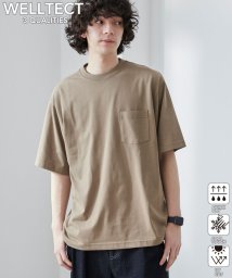 coen(coen)/【WELLTECT】ベーシックポケットTシャツ（WEB限定カラー）/BEIGE