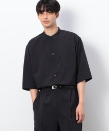 COMME CA ISM MENS/ファンクショナル リネンライク バンドカラー 七分袖シャツ/506035951