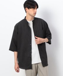 COMME CA ISM MENS/ファンクショナル リネンライク バンドカラー 七分袖シャツ/506035951