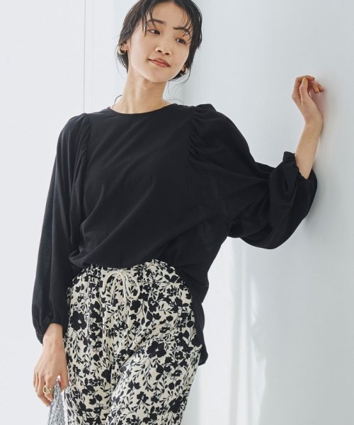 セール】ハイツイストボイルコットンボリュームスリーブブラウス  