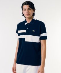 LACOSTE Mens(ラコステ　メンズ)/L.12.12.カラーブロック鹿の子 半袖ポロシャツ/ネイビー