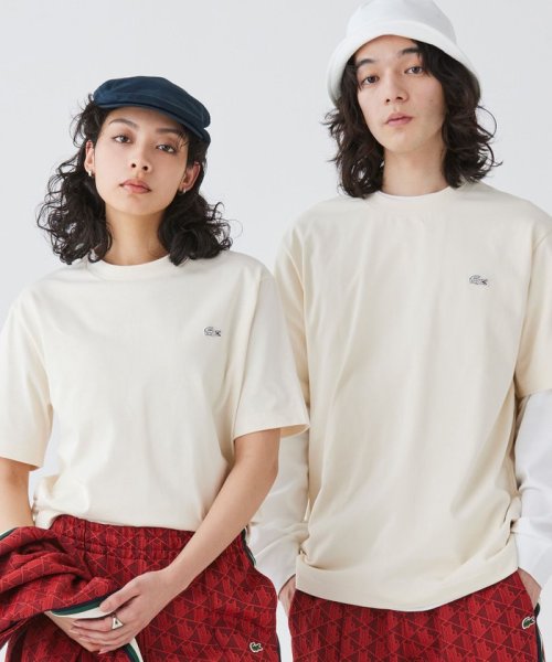 LACOSTE Mens(ラコステ　メンズ)/アウトラインクロッククルーネック半袖Tシャツ/オフホワイト