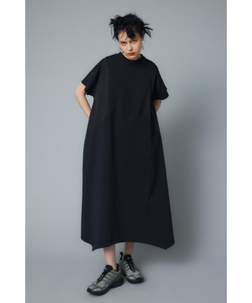 HeRIN.CYE(ヘリンドットサイ)/Trapezoid switching dress/BLK