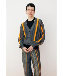 HeRIN.CYE/Sheer stripe knit cardigan/506040888