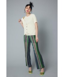 HeRIN.CYE(ヘリンドットサイ)/Sheer stripe knit pants/NVY