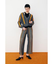 HeRIN.CYE(ヘリンドットサイ)/Sheer stripe knit pants/L/BLK1